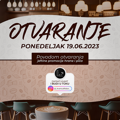 kafa i baner za otvaranje kafica