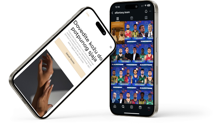 dva telefona jedan na drugi pored